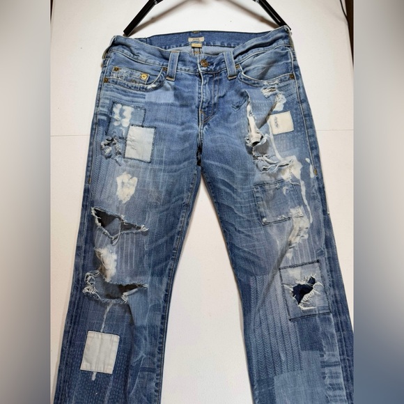 True Religion Billy Strange Brew First Edition extremely Distressed Jeans Sz 32 - Picture 3 of 14